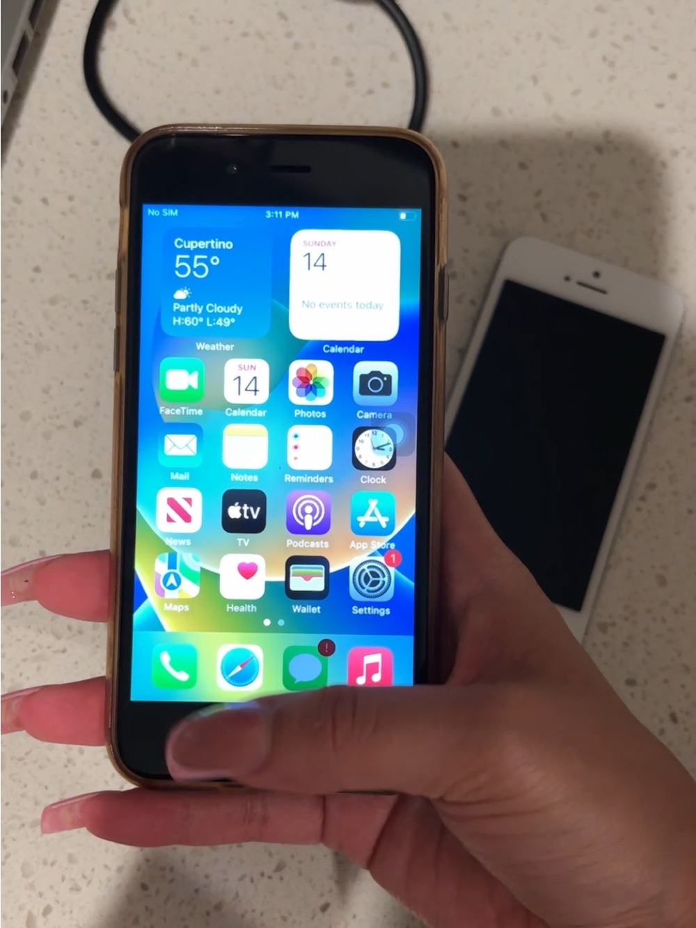 Apple iPhone Black Front Display with Silver Edge